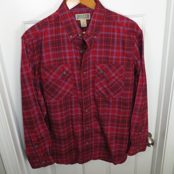 Duluth Trading Co. Men's LG Button Up Long Sleeve Plaid Flannel Shirt NWOT - Picture 6 of 7